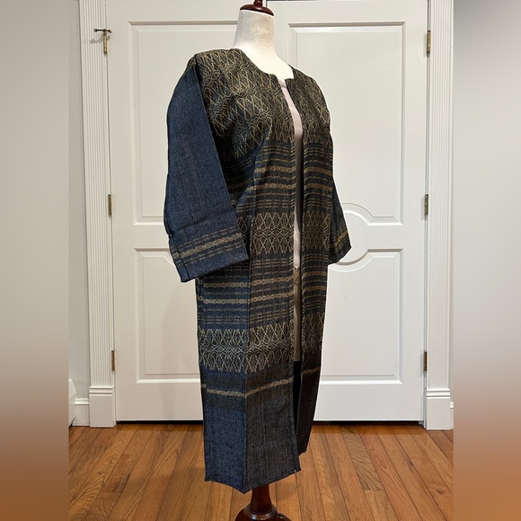 Hand loom vintage long blazer made in Oaxaca mex. - Picture 5 of 9